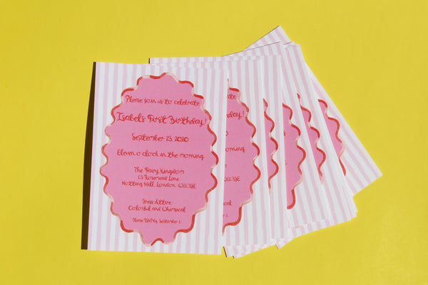 Custom Invitations: Candy Stripe Pink